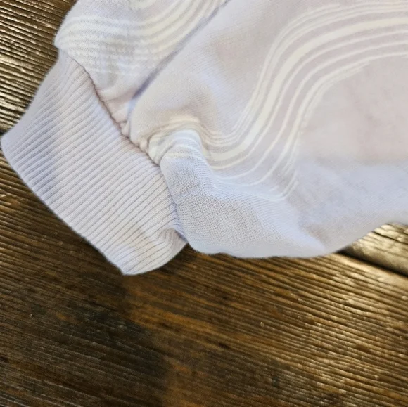 OPEN EDIT GIRL'S LILAC & WHITE SWIRLS LONG SLEEVED ORGANIC COTTON TOP SIZE 5 - Picture 6 of 8